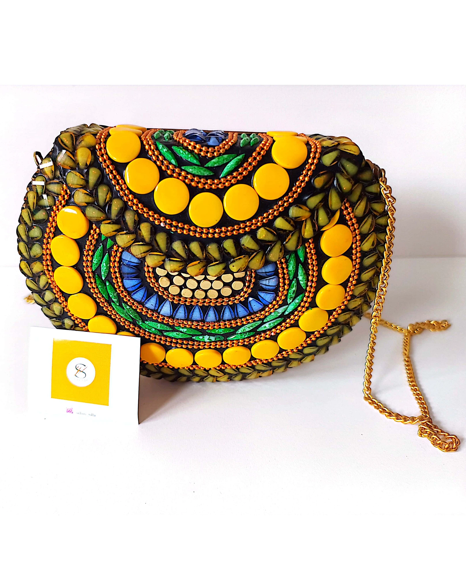 Women Trendy Metal Clutch Hand Bag